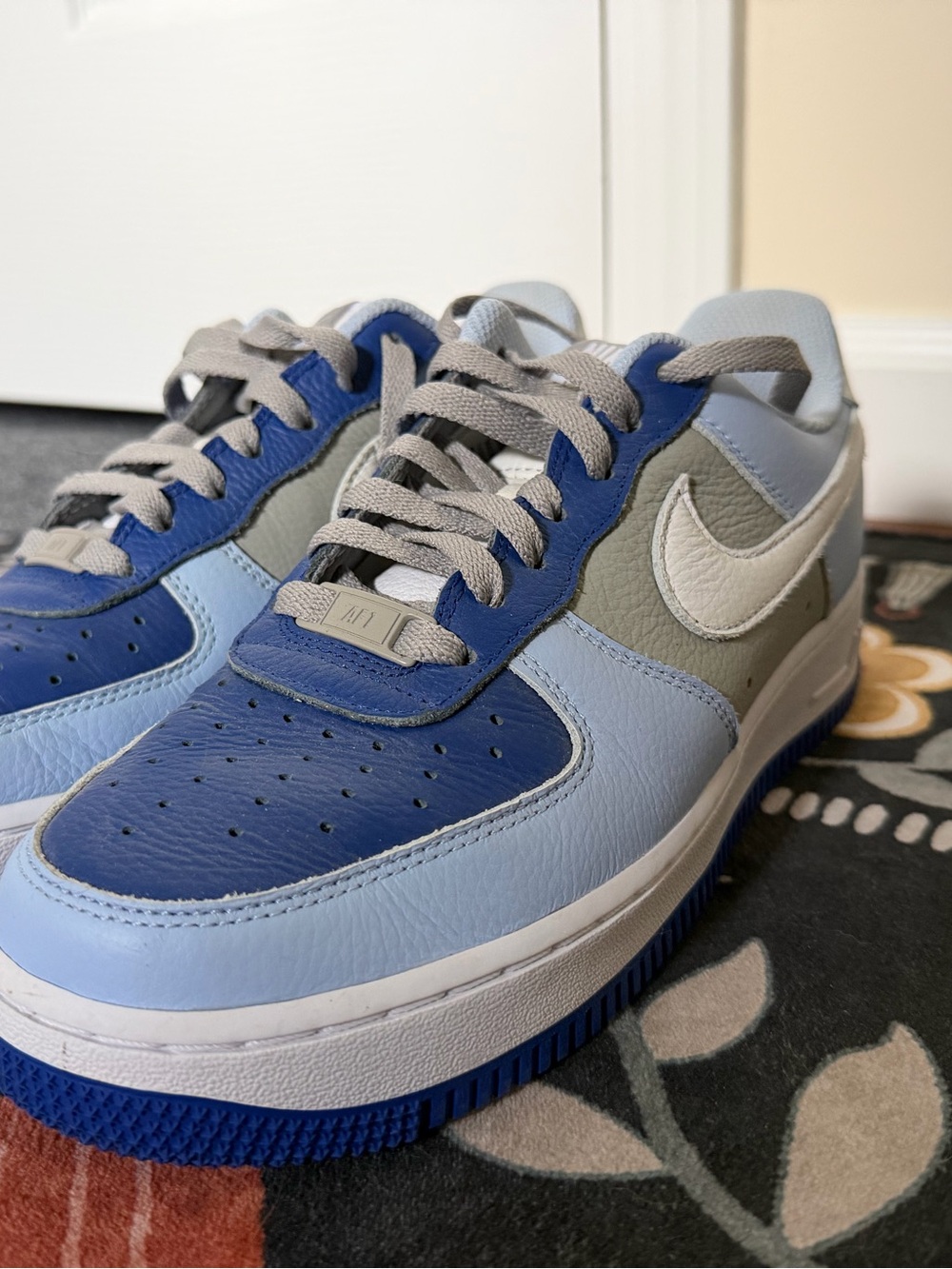 Nike Air Force 1 Low — Dark Blue/Light Blue/Gray (Customized)